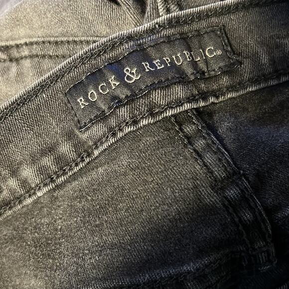 Rock & Republic Black Washed Studded Skinny Jeans Size 10 - Picture 6 of 8
